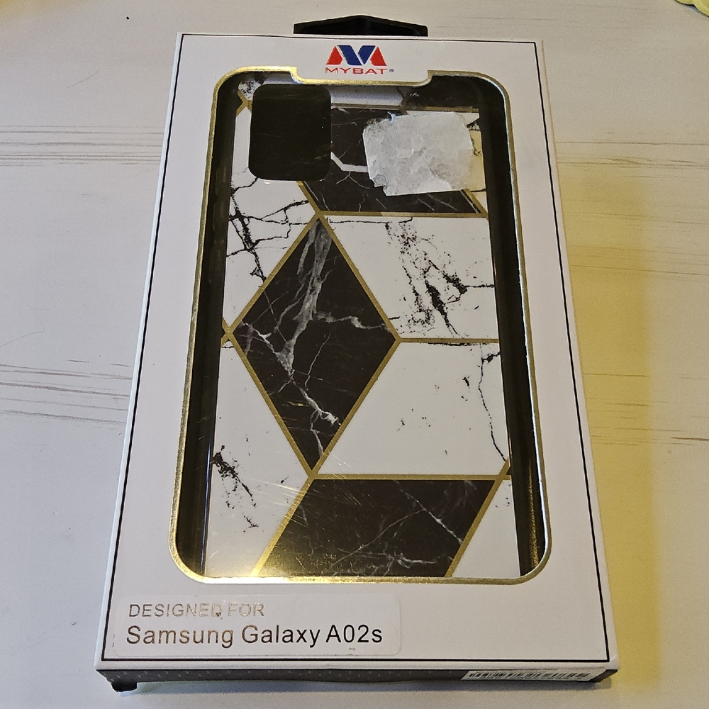 MyBat White & Black Marble Geometric Case for Samsung Galaxy A02s
